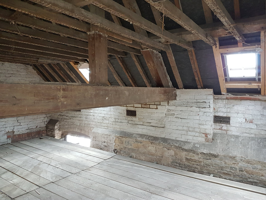 Barn Conversion, Badsey — internal steelwork and mezzanine installation, August 2017