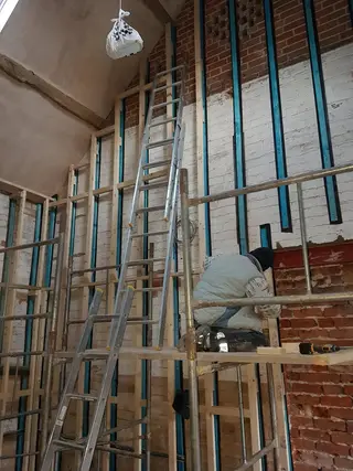 Barn Conversion, Badsey — internal fit-out works underway