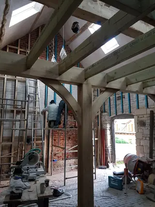 Barn Conversion, Badsey — mezzanine floor and interior works in progress