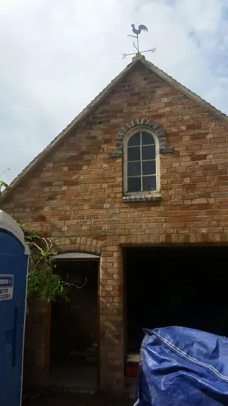 Coach-House, Church Lench — exterior re-cladding and roof works in progress