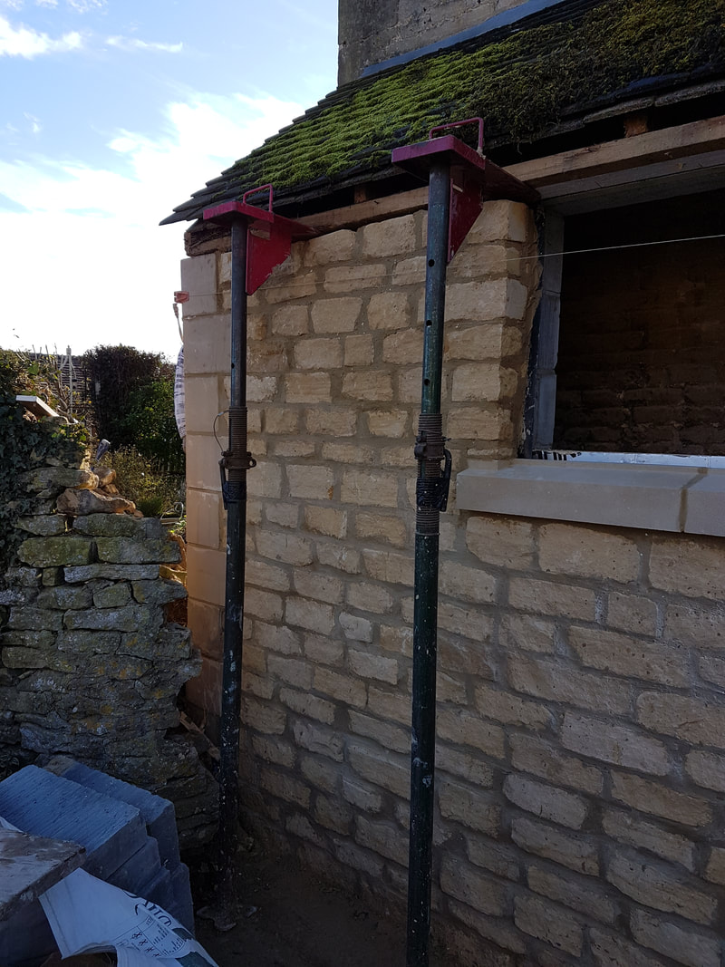 New Walls at Blockley — new external walls being added to existing building