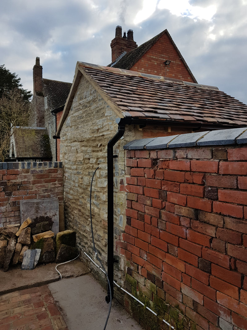Outbuilding, Church Lench — finished garden store exterior detail