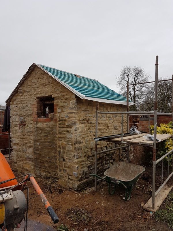 Outbuilding, Church Lench — completed blockwork outbuilding