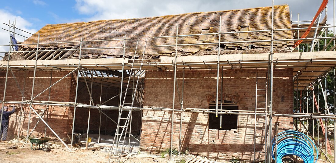 Salford Priors Barn Conversion — interior works in progress, July 2019