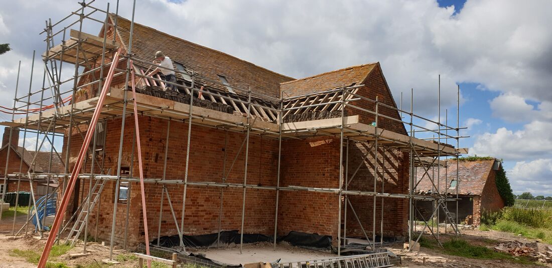 Salford Priors Barn Conversion — interior renovation in progress