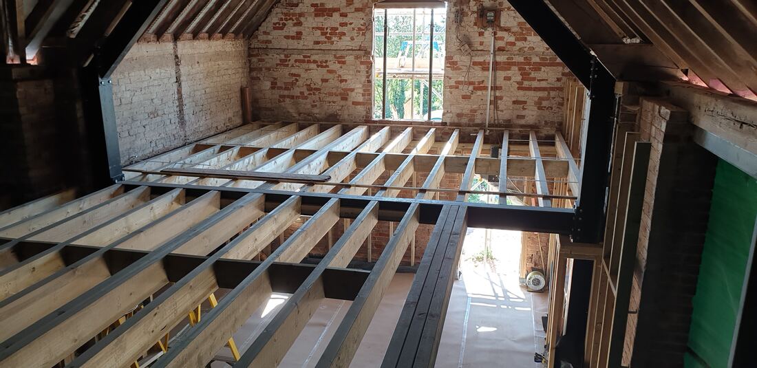Salford Priors Barn Conversion — near completion, September 2019