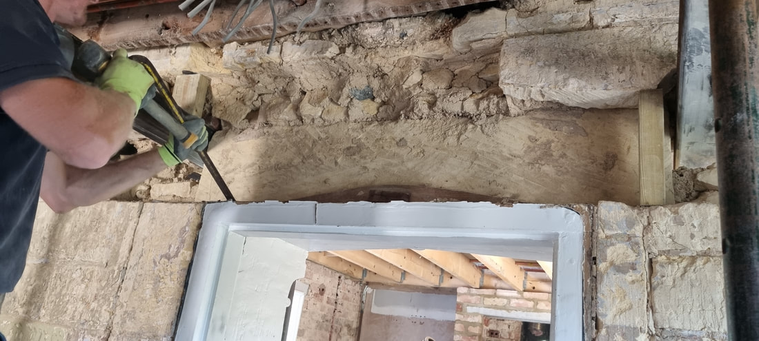 The Firs, Chipping Campden — stone wall and groundworks underway