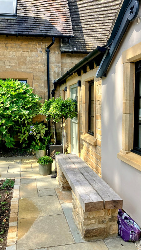 The Firs, Chipping Campden — completed exterior stonework and wall
